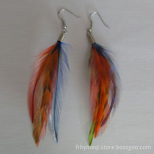 SS Fishhook Earrings with Feather Earrings, Made of 316 Stainless Steel, OEM Orders Welcomed